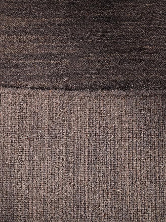 Hand Knotted Loom Wool ECO-Friendly Area Rugs - 6'x9', Rectangle, Charcoal Color, Solid Plain Design, High Pile Handmade Anti Skid Area Rugs for Living Room, Bed Room (L00111)
