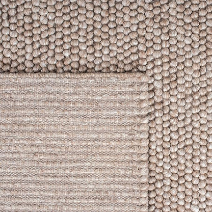 SAFAVIEH Natura Collection Area Rug - 4' Round, Brown, Handmade Wool Blend, Textured Design, Ideal for Living Room, Bedroom, Dining Space (NAT620T)