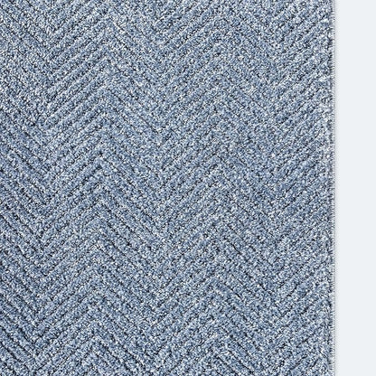 Well Woven Custom Size Hallway & Stair Runner- Harlow Pompeii Light Blue 27 Inches Wide x 20 Feet Long Runner (27" x 20') Runner Rug - Modern Chevron Pattern, Ultra-Soft, Easy-Clean