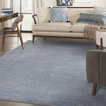 Nourison Home Nourison Essentials Blue Grey 8' x 10' Area Rug - Easy Clean, Non Shedding, Bed Room, Living Room, Dining Room, Kitchen (8' x 10')
