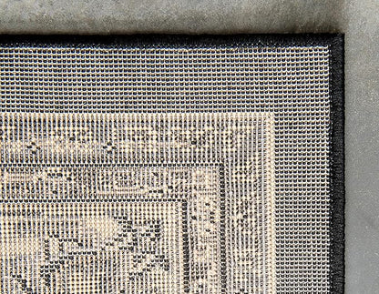 Unique Loom Sialk Hill Collection Area Rug - Washington (8' x 10' Rectangle Black/Gray)