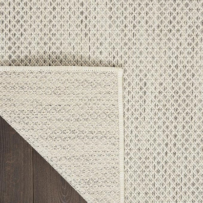 Nourison Home Courtyard Ivory Silver 5' x Square Area Rug - Easy Clean, Non Shedding, Bed Room, Living Room, Dining Room, Kitchen (5' x Square)