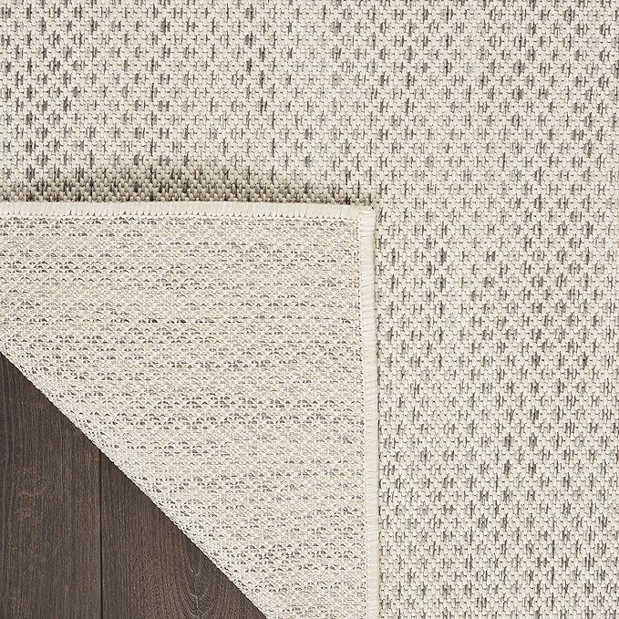 Nourison Home Courtyard Ivory Silver 2'2" x 12' Area Rug - Easy Clean, Non Shedding, Bed Room, Living Room, Dining Room, Kitchen (12' Runner)