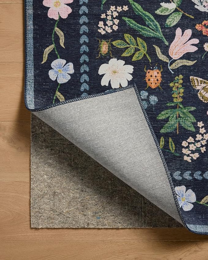 Loloi Rifle Paper Co. Canopy Collection CNP-04 Black 3'-9" x 5'-9" Accent Rug