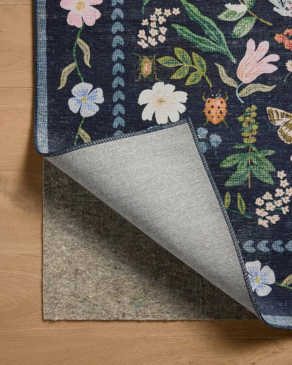 Loloi Rifle Paper Co. Canopy Collection CNP-04 Black 3'-9" x 5'-9" Accent Rug