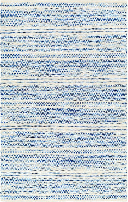 Mark&Day Wool Rugs, 8x10 Marie Global Dark Blue Area Rug, Blue Beige Carpet for Living Room, Bedroom or Kitchen (8' x 10')