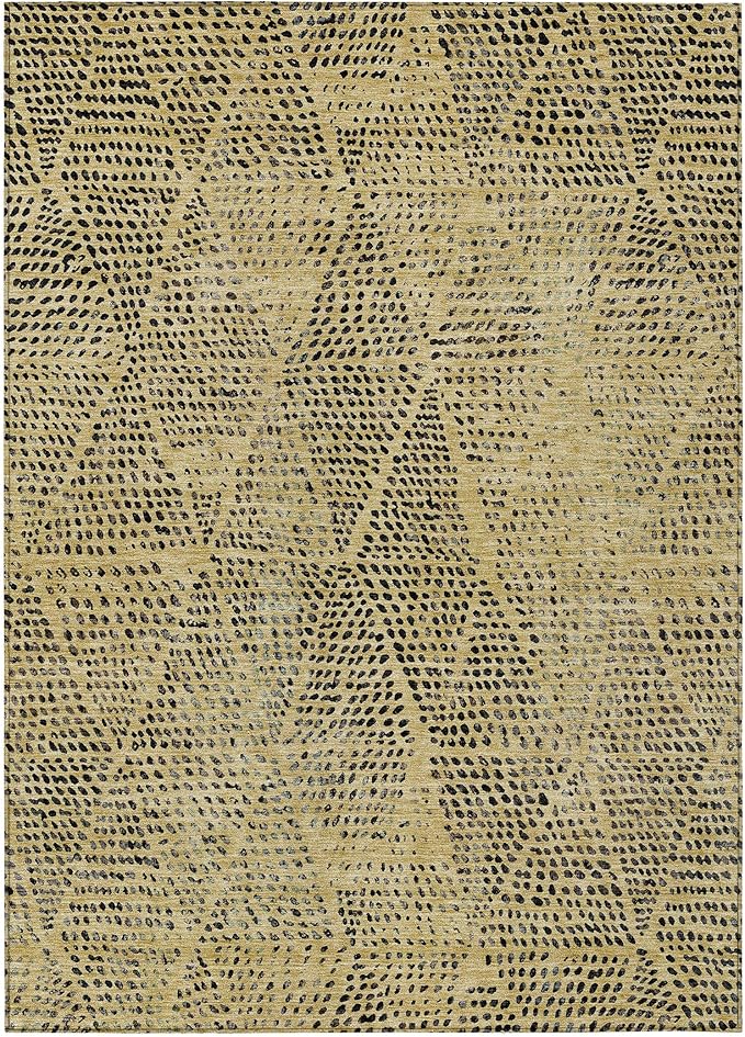 Addison Rugs Chantille ACN591 Gold 2'6" x 3'10" Indoor Outdoor Area Rug, Easy Clean, Machine Washable, Non Shedding, Bedroom, Living Room, Dining Room, Kitchen, Patio Rug