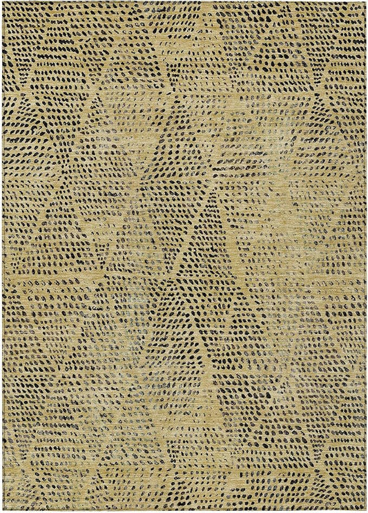 Addison Rugs Chantille ACN591 Gold 10' x 14' Indoor Outdoor Area Rug, Easy Clean, Machine Washable, Non Shedding, Bedroom, Living Room, Dining Room, Kitchen, Patio Rug