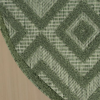 Nourison Home Versatile Green 8' x Round Area Rug - Easy Clean, Non Shedding, Bed Room, Living Room, Dining Room, Kitchen (8' x Round)
