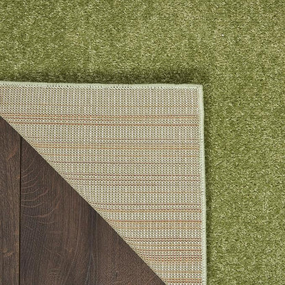 Nourison Home Nourison Essentials Green 2'2" x 16' Area Rug - Easy Clean, Non Shedding, Bed Room, Living Room, Dining Room, Kitchen (16' Runner)