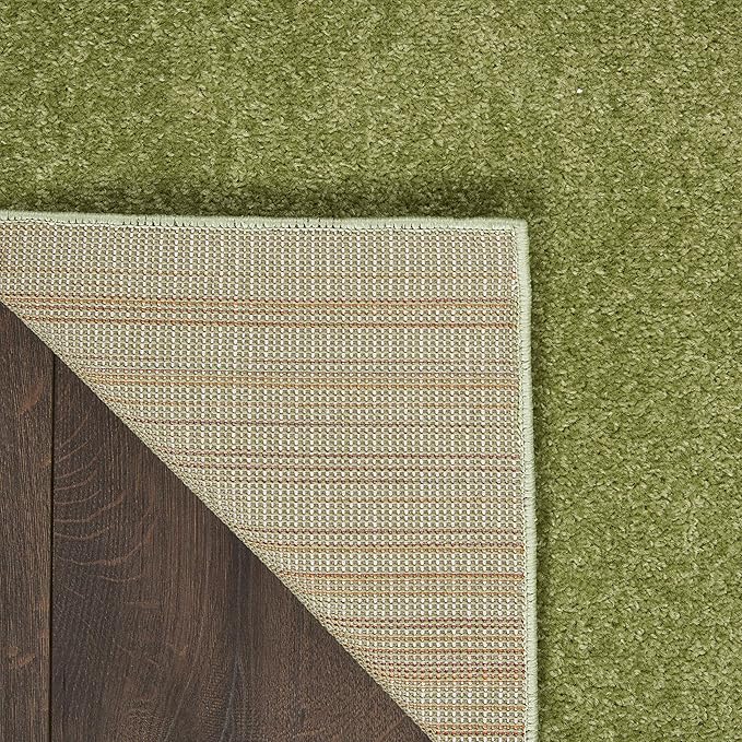 Nourison Home Nourison Essentials Green 5' x Square Area Rug - Easy Clean, Non Shedding, Bed Room, Living Room, Dining Room, Kitchen (5' x Square)