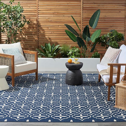 Nourison Home Nourison Essentials Navy Ivory 8' x 10' Area Rug - Easy Clean, Non Shedding, Bed Room, Living Room, Dining Room, Kitchen (8' x 10')