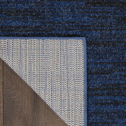 Nourison Home Nourison Essentials Midnight Blue 6' x 9' Area Rug - Easy Clean, Non Shedding, Bed Room, Living Room, Dining Room, Kitchen (6' x 9')