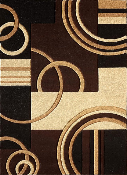 GLORY RUGS Area Rug Modern 8x10 Brown Soft Hand Carved Contemporary Floor Carpet with Premium Fluffy Texture for Indoor Living Dining Room and Bedroom Area