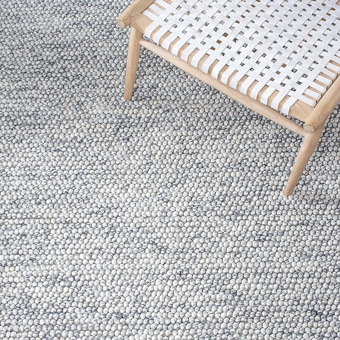 Safavieh Natura Collection Runner Rug - 2'3" x 22', Light Grey & Ivory, Handmade Wool Blend, Textured Design, Ideal for Hallway, Bedroom, Foyer (NAT620G)