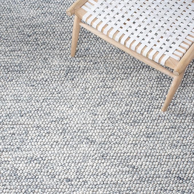 SAFAVIEH Natura Collection Runner Rug - 2'3" x 10', Light Grey & Ivory, Handmade Wool Blend, Textured Design, Ideal for Hallway, Bedroom, Foyer (NAT620G)