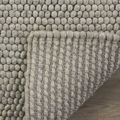 SAFAVIEH Area Rug 12x18 - Natura Collection - Large - Silver, Handmade Wool Blend, Textured Design, Ideal for Living Room, Bedroom, Dining Space (NAT620C)