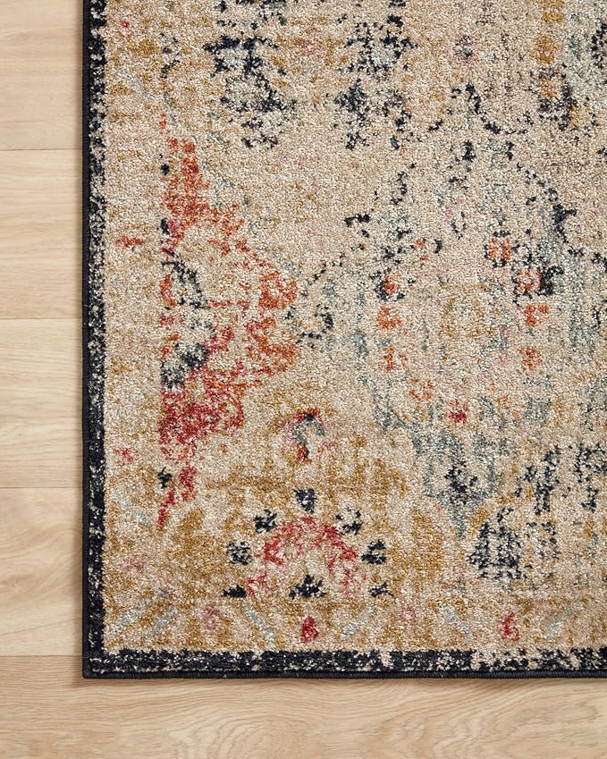 Loloi Jocelyn Collection JOC-07 Khaki/Multi 6'-7" x 9'-7" .38" Thick Area Rug