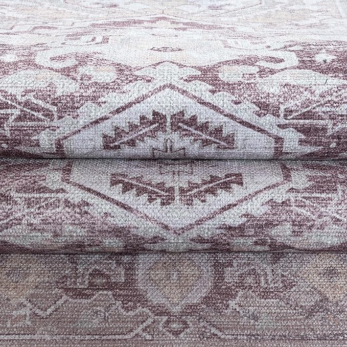 Washable Area Rug. Modern Farmhouse. Vintage. Turkish. Bohemian. Distressed. Oriental. Traditional. Rugs for Living Room. Dining. Bedroom. Office. Entryway. Foyer. (861PP, 9'5" x 14')