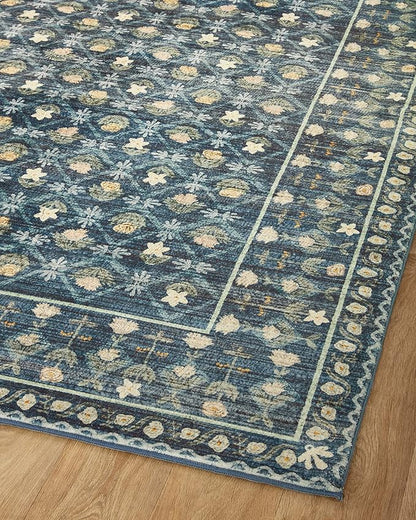 Loloi Rifle Paper Co. Eden Collection EDE-03 Lattice Indigo 2'-0" x 5'-0" Accent Rug feat. CloudPile™