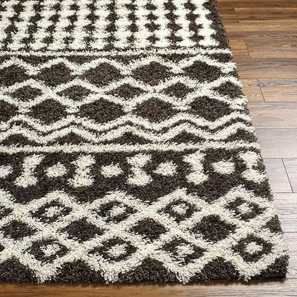 Livabliss Hapsburg Moroccan Shag Area Rug,7'10" x 10'3",Dark Brown