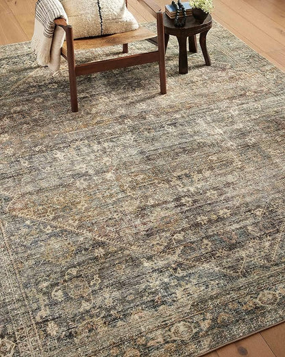 Loloi Amber Lewis Morgan Collection MOG-05 Spice/Lagoon 5'-0" x 7'-0" 38" Thick Area Rug feat. CloudPile, Neutral, Room Décor, Vintage Inspired, Livingroom, Bedroom, Dining Area