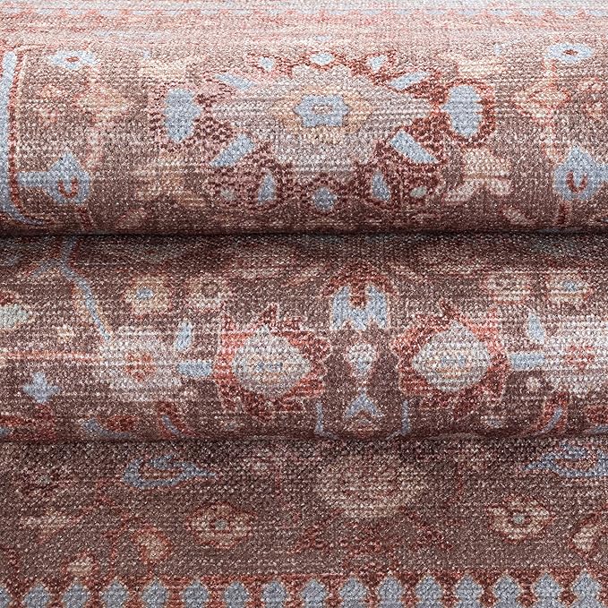 Fame Living Washable Area Rug. Modern Farmhouse. Vintage. Turkish. Bohemian. Distressed. Oriental. Traditional. Rugs for Living Room. Dining. Bedroom. Office. Entryway. Foyer. (860TT, 5'9" x 8'9")
