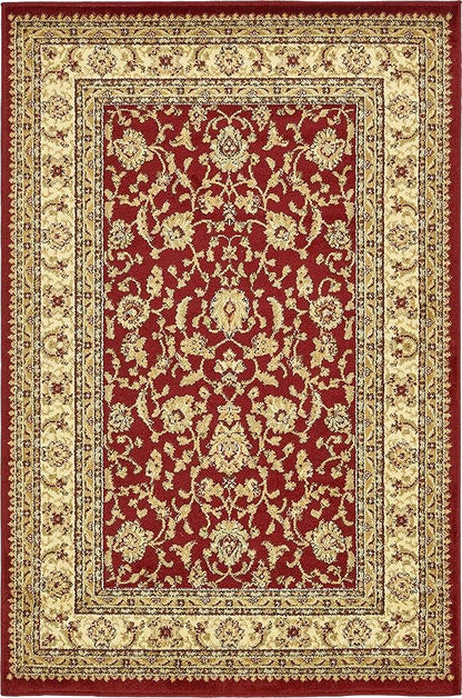 Unique Loom Voyage Collection Traditional Oriental Classic Intricate Design Area Rug (4' 0 x 6' 0 Rectangular, Red/Gold)