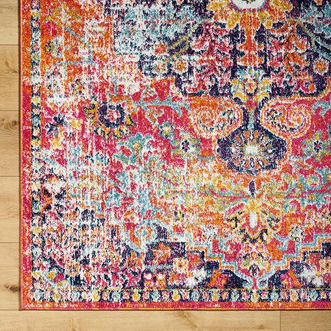 Livabliss Odelia Vintage Bohemian Area Rug,7'10" x 10'3",Pink/Orange