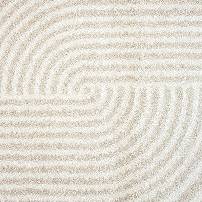 Abani Area Rug for Living Room -Nuevo 9' x 12' Beige Arch Pattern Area Rug, Soft and Durable Living Room Rug, Stain and Fade Resistant, Chic Modern Design, Pet & Kid Friendly