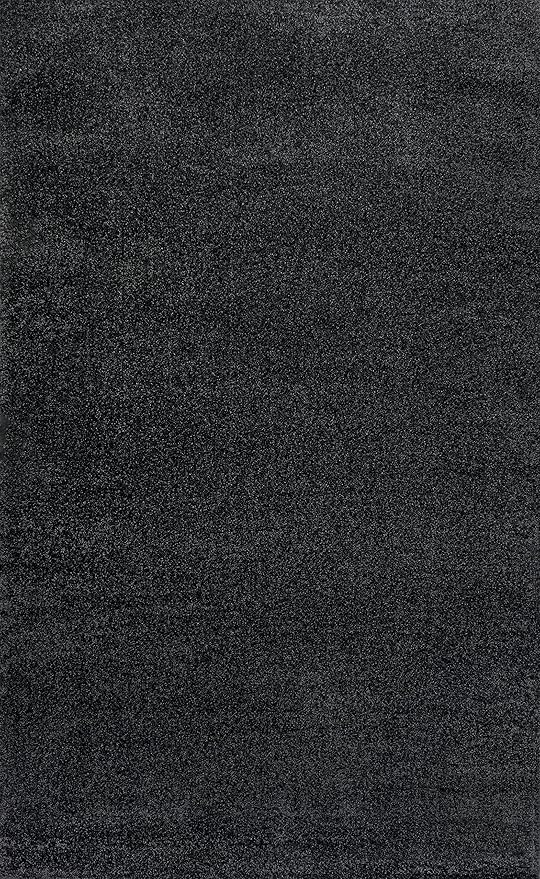 Eyely UES100I-6 Supersoft Haze Solid Low-Pile Indoor Area Rug, Coastal, Bohemian, Minimalist, Classic, Casual for Bedroom,Kitchen,Living Room,Non Shedding,Easy-Washing, Black, 6 X 9