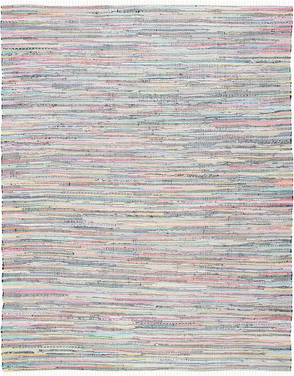 SAFAVIEH Rag Rug, Collection X-Large Area Rug - 11' x 15', Grey & Multi, Handmade Boho Stripe Cotton, Ideal for High Traffic Areas in Living Room, Bedroom (RAR121M)