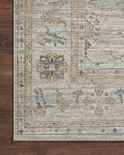 Loloi Magnolia Home by Joanna Gaines Millie Collection MIE-02 Sky/Gold 2'-7" x 10'-0", .25" Pile Height, Runner Rug