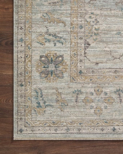 Loloi Magnolia Home by Joanna Gaines Millie Collection MIE-02 Sky/Gold 3'-6" x 5'-6", .25" Pile Height, Accent Rug