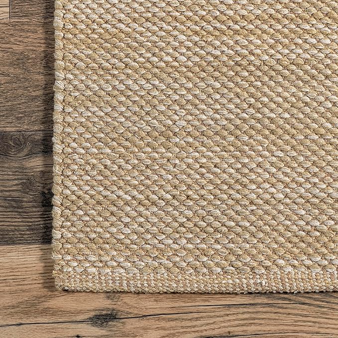 nuLOOM Alessi Solid Farmhouse Cotton Area Rug, 6x9, Beige