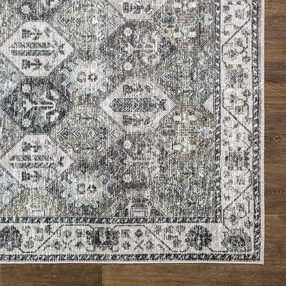 Bloom Rugs Caria Washable Non-Slip 6x9 Rug - Beige/Olive Traditional Area Rug for Living Room, Bedroom, Dining Room, and Kitchen - Exact Size: 6' x 9'