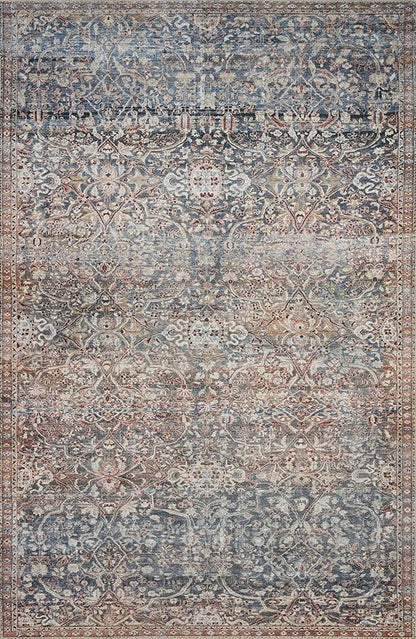 Loloi Chris Loves Julia Jules Collection JUL-06 Denim/Spice 3'-6'' x 5'-6'', .13" Pile Height, Accent Rug