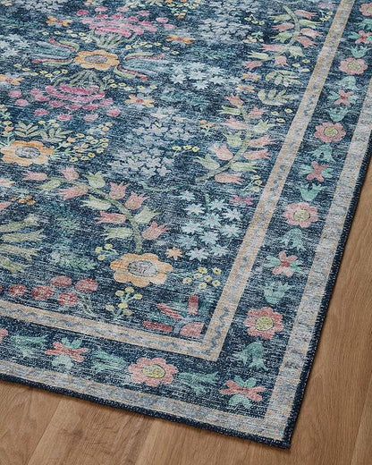 Loloi Rifle Paper Co. Maison Collection MAO-06 Blue/Multi 7'-6" x 9'-6", .19" Pile Height, Area Rug