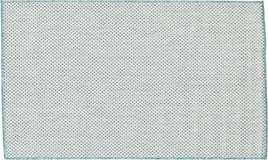 Nourison Home Courtyard Ivory Aqua 3' x 5' Area Rug - Easy Clean, Non Shedding, Bed Room, Living Room, Dining Room, Kitchen (3' x 5')