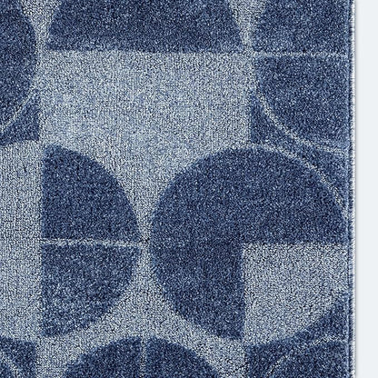 Well Woven Custom Size Hallway & Stair Runner- Harlow Harmony Blue 27 Inches Wide x 23 Feet Long Runner (27" x 23') Runner Rug - Modern Geometric Pattern, Ultra-Soft, Easy-Clean