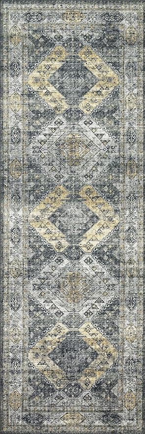 Loloi II Skye Collection SKY-09 Graphite/Silver 2'-6" x 10'-0" Runner Rug