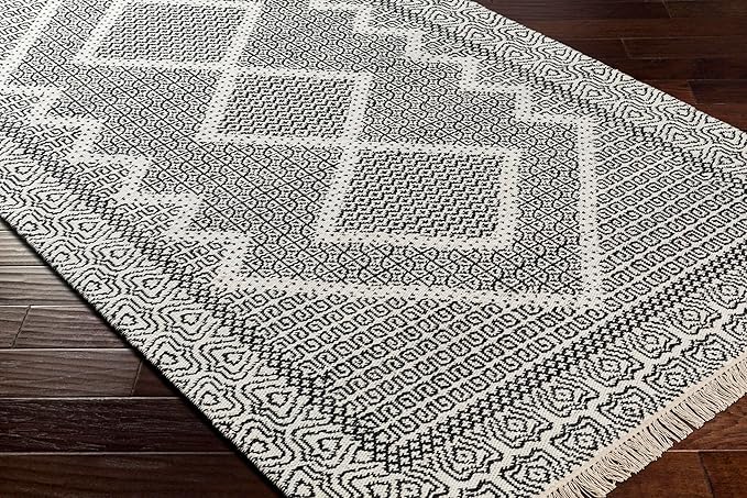 Mark&Day Wool Rugs, 9x12 Nishnabotny Cottage Dark Gray Area Rug, Grey Beige Carpet for Living Room, Bedroom or Kitchen (8'10" x 12')