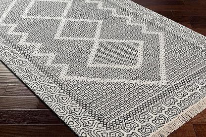 Mark&Day Wool Rugs, 9x12 Nishnabotny Cottage Dark Gray Area Rug, Grey Beige Carpet for Living Room, Bedroom or Kitchen (8'10" x 12')