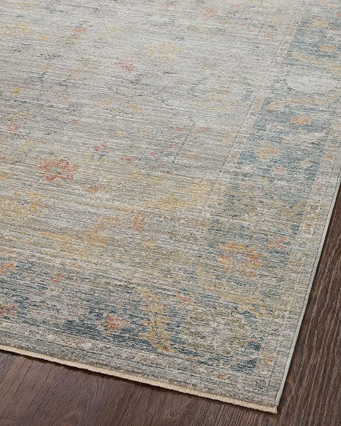Loloi Magnolia Home by Joanna Gaines Millie Collection MIE-04 Slate/Multi 11'-6" x 15'-7", .25" Pile Height, Area Rug