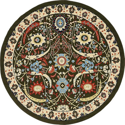 Unique Loom Espahan Collection Area Rug - Cape Cod (7' 10" Round, Green/ Black)