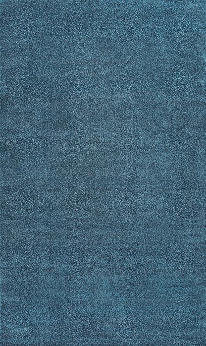 Eyely UES100H-6 Supersoft Haze Solid Low-Pile Indoor Area Rug, Coastal, Bohemian, Minimalist, Classic, Casual for Bedroom,Kitchen,Living Room,Non Shedding,Easy-Washing, Blue, 6 X 9