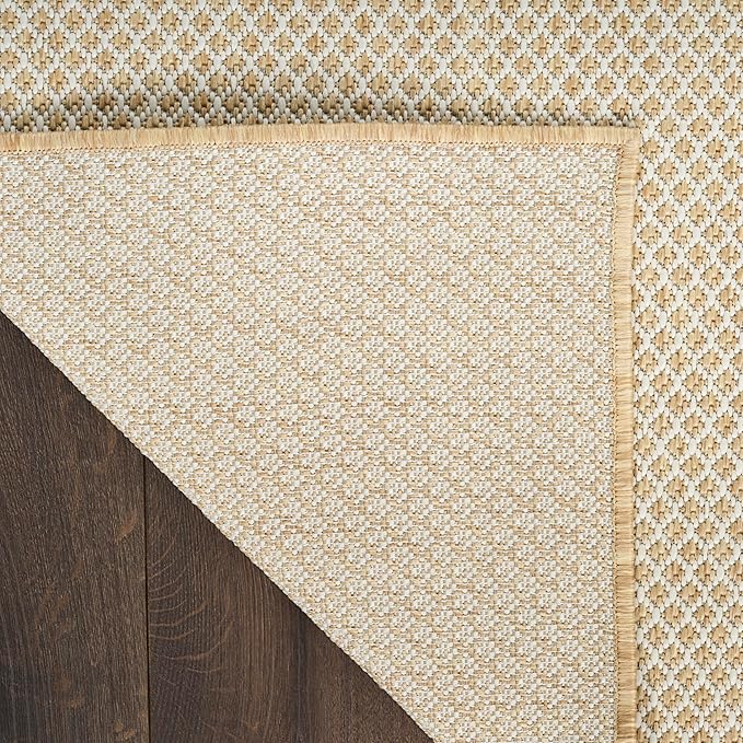 Nourison Home Courtyard Natural 2' x 3' Area Rug - Easy Clean, Non Shedding, Bed Room, Living Room, Dining Room, Kitchen (2' x 3')