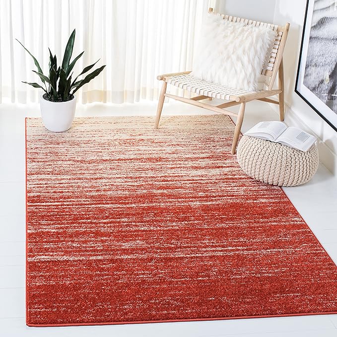 SAFAVIEH Adirondack Collection Accent Rug - 4'5" x 6'5", Orange & Grey, Modern Ombre Design, Non Shedding & Easy to Clean, Ideal for Living Room, Bedroom, Office, Dining Space (ADR113P)