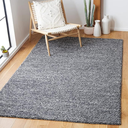 SAFAVIEH Area Rug 3x5 - Natura Collection - Dark Grey, Handmade Wool Blend, Textured Design, Ideal for Living Room, Bedroom, Dining Space (NAT620H)