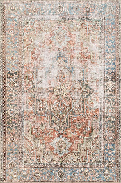 Loloi Loren Collection LQ-15 Terracotta/Sky 8'-4" x 11'-6" Area Rug